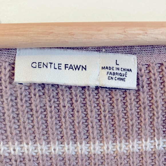 Gentle Fawn Striped Light Brown Tan Sweater Comfy Cute Boxy Size Large - Picture 3 of 6